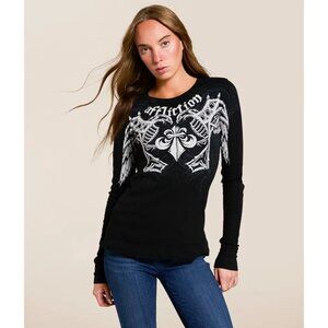 Affliction Black and White Long Sleeve Tee